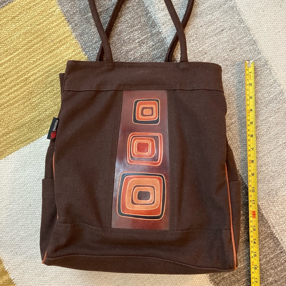 Large Brown Vintage Canvas Tote Bag